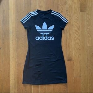 Adidas Originals Short Sleeve Dress, Black, 13-14Y